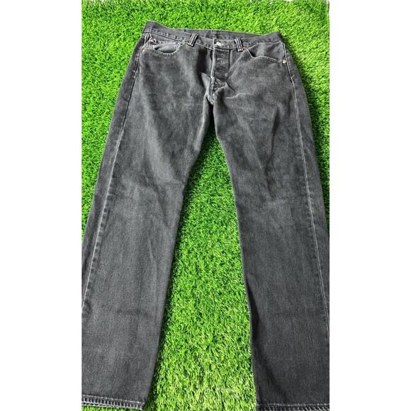 Vintage Levi's 501 Jeans Mens (Tag 33x30) Black Button Fly Straight Leg - Picture 1 of 13